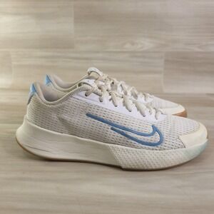 Nike Court Vapor Lite Shoes Womens Size 6 Beige Blue Tennis Sneakers DV2019-105